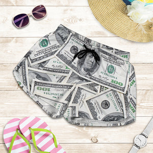 US Dollar Pattern Print Women's Shorts