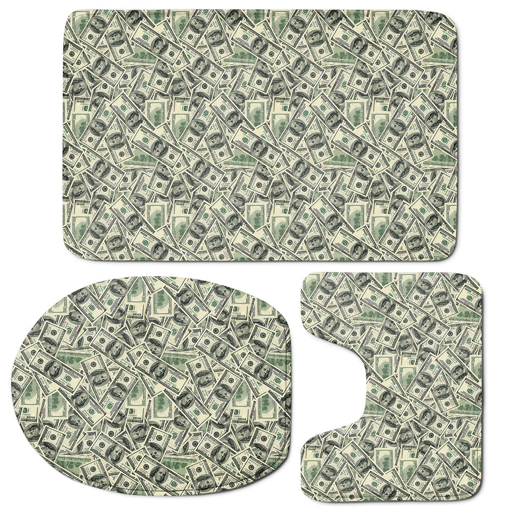 US Dollar Print 3 Piece Bath Mat Set