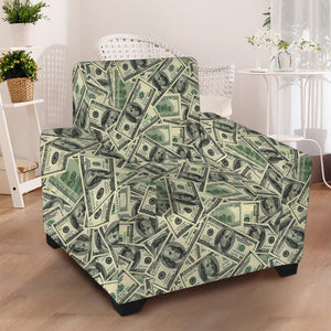 US Dollar Print Armchair Slipcover