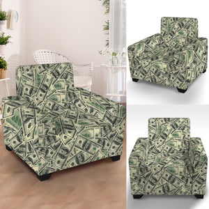 US Dollar Print Armchair Slipcover