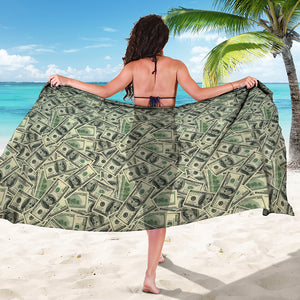US Dollar Print Beach Sarong Wrap