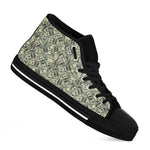 US Dollar Print Black High Top Shoes