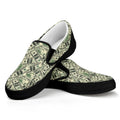 US Dollar Print Black Slip On Sneakers