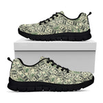 US Dollar Print Black Sneakers