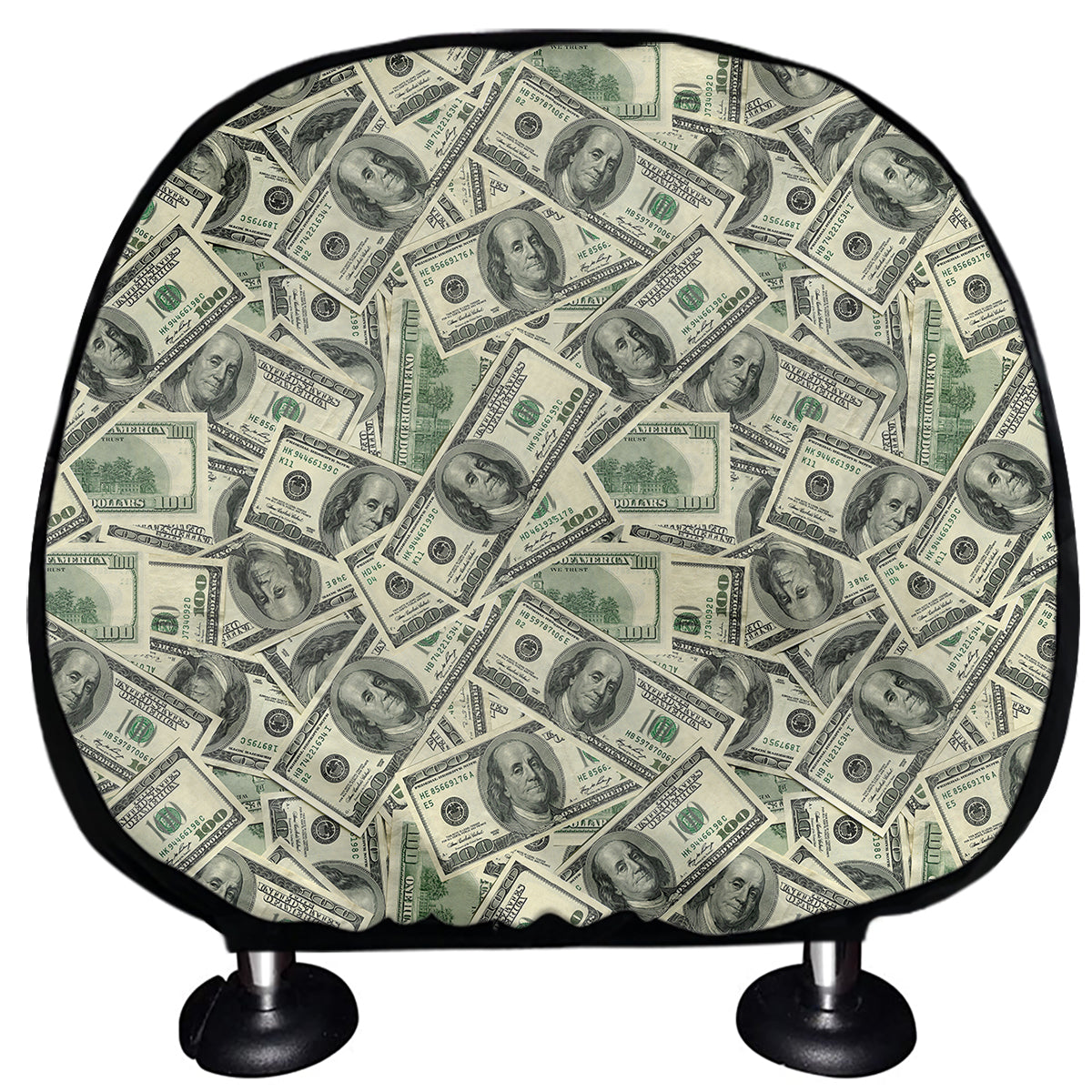 US Dollar Print Car Headrest Covers