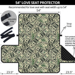 US Dollar Print Loveseat Protector