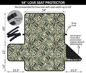 US Dollar Print Loveseat Protector