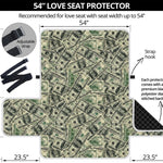 US Dollar Print Loveseat Protector