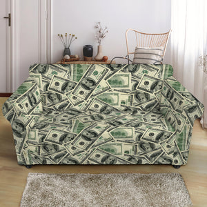 US Dollar Print Loveseat Slipcover