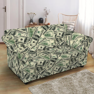 US Dollar Print Loveseat Slipcover