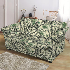 US Dollar Print Loveseat Slipcover