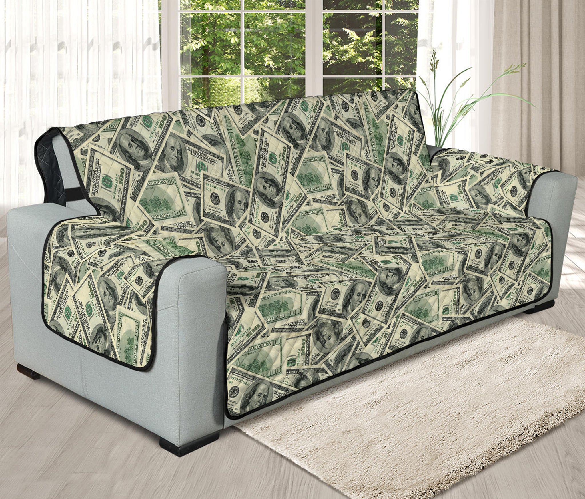 US Dollar Print Oversized Sofa Protector