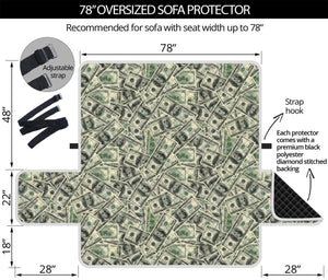 US Dollar Print Oversized Sofa Protector