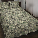 US Dollar Print Quilt Bed Set