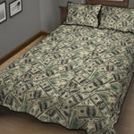 US Dollar Print Quilt Bed Set