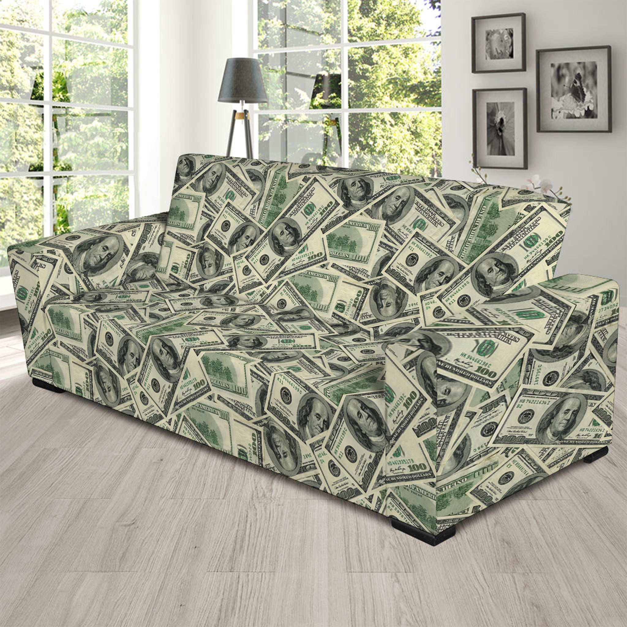 US Dollar Print Sofa Slipcover