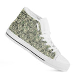 US Dollar Print White High Top Shoes