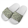 US Dollar Print White Slide Sandals