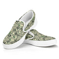 US Dollar Print White Slip On Sneakers