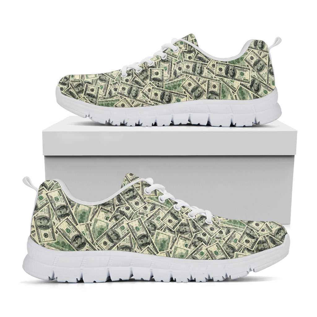 US Dollar Print White Sneakers