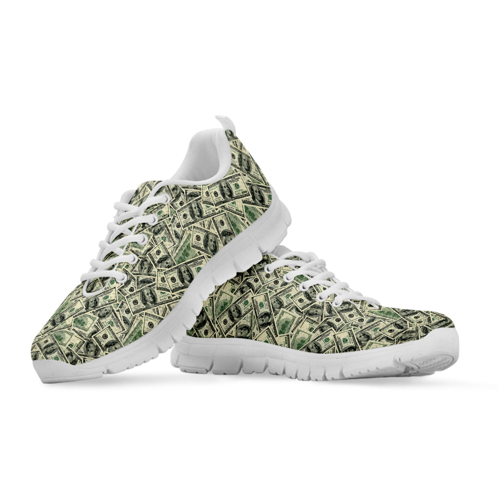 US Dollar Print White Sneakers