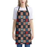 USA Denim Patchwork Pattern Print Apron