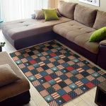 USA Denim Patchwork Pattern Print Area Rug