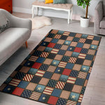 USA Denim Patchwork Pattern Print Area Rug