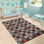 USA Denim Patchwork Pattern Print Area Rug