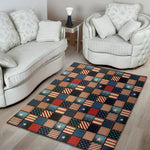USA Denim Patchwork Pattern Print Area Rug