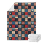 USA Denim Patchwork Pattern Print Blanket
