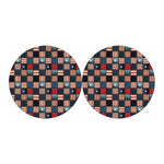 USA Denim Patchwork Pattern Print Car Coasters
