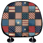 USA Denim Patchwork Pattern Print Car Headrest Covers