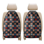 USA Denim Patchwork Pattern Print Car Seat Organizers