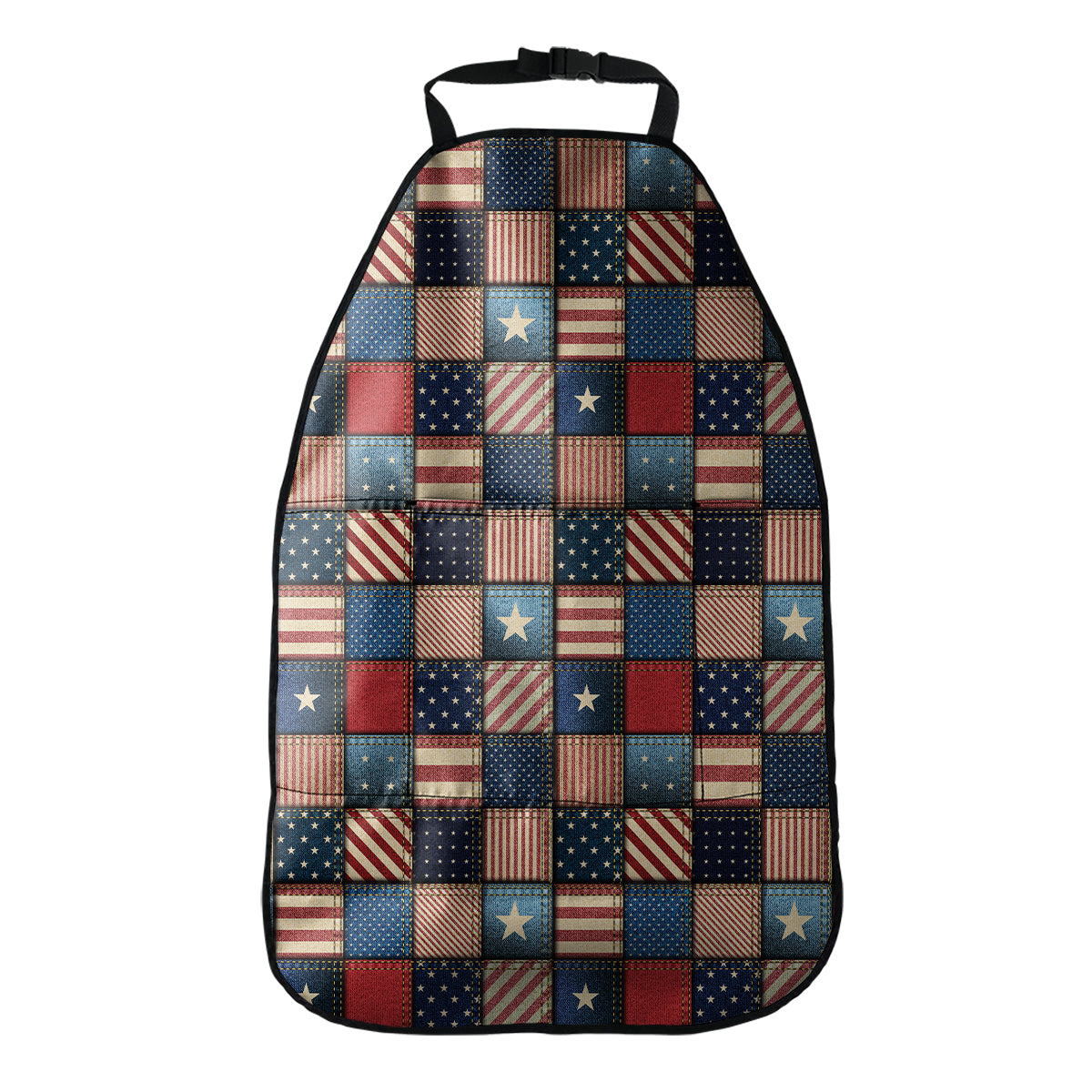 USA Denim Patchwork Pattern Print Car Seat Organizers