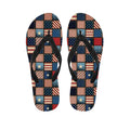 USA Denim Patchwork Pattern Print Flip Flops
