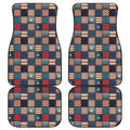 USA Denim Patchwork Pattern Print Front and Back Car Floor Mats