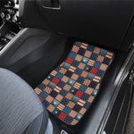 USA Denim Patchwork Pattern Print Front Car Floor Mats
