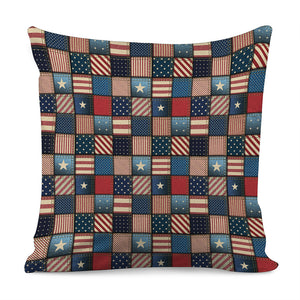 USA Denim Patchwork Pattern Print Pillow Cover