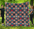 USA Denim Patchwork Pattern Print Quilt