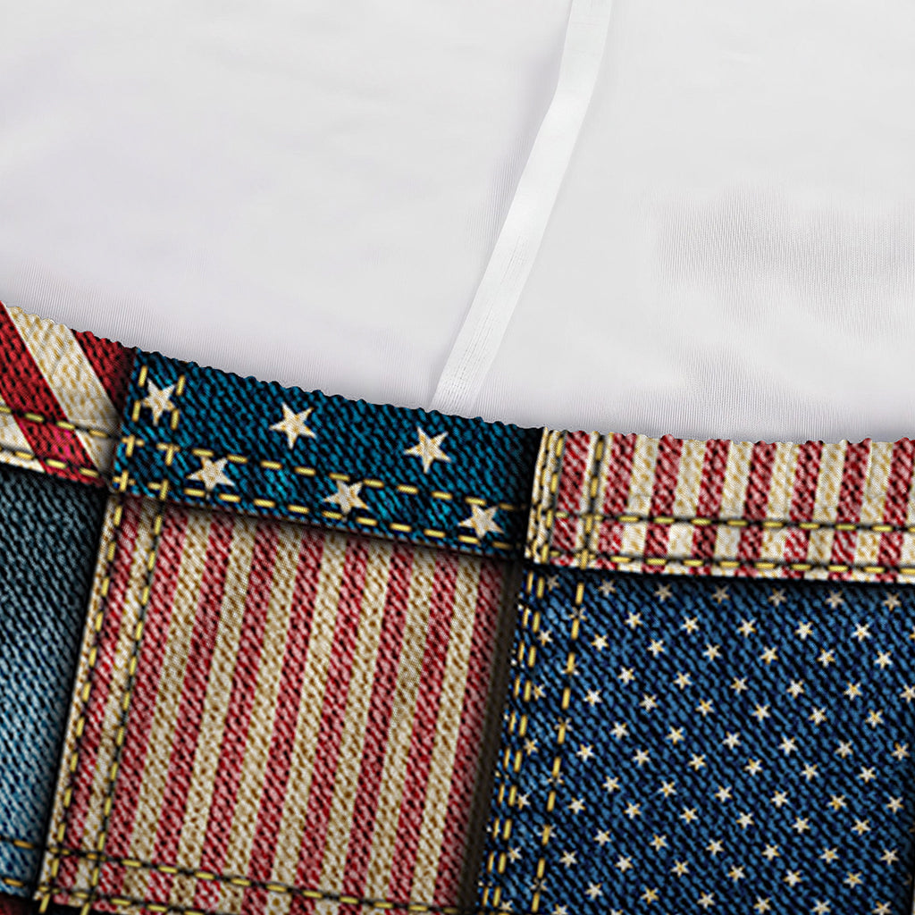 USA Denim Patchwork Pattern Print Sofa Cover