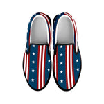 USA Independence Day Pattern Print Black Slip On Shoes