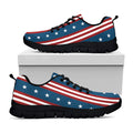 USA Independence Day Pattern Print Black Running Shoes