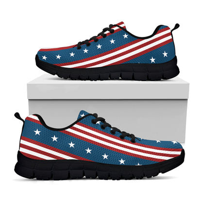 USA Independence Day Pattern Print Black Sneakers