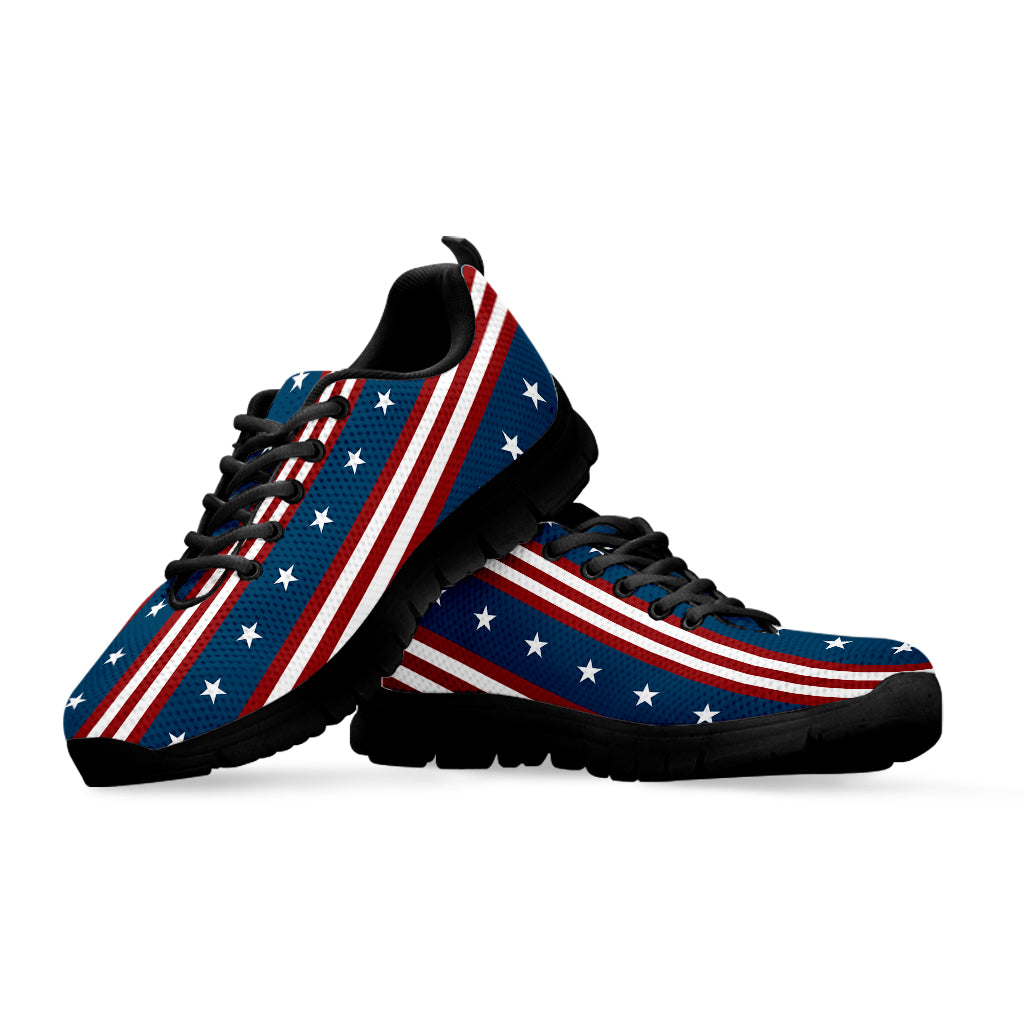 USA Independence Day Pattern Print Black Sneakers