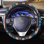 USA Independence Day Pattern Print Car Steering Wheel Cover