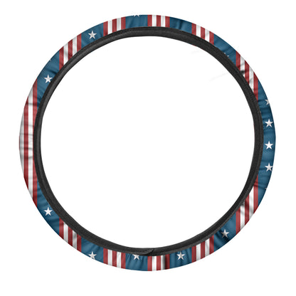 USA Independence Day Pattern Print Car Steering Wheel Cover