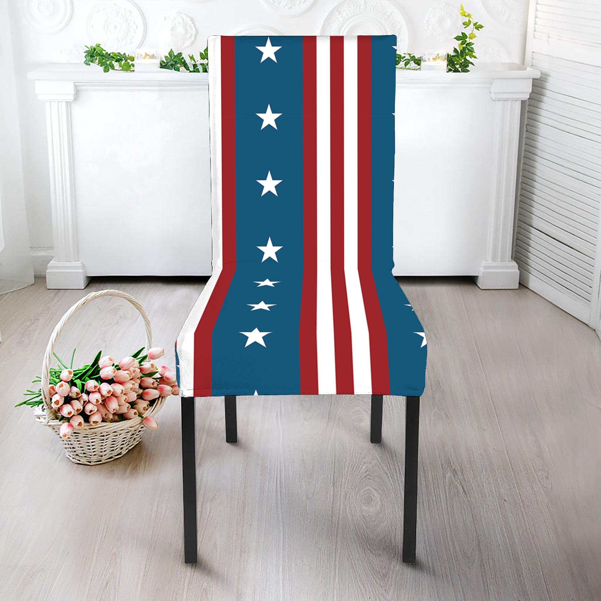 USA Independence Day Pattern Print Dining Chair Slipcover