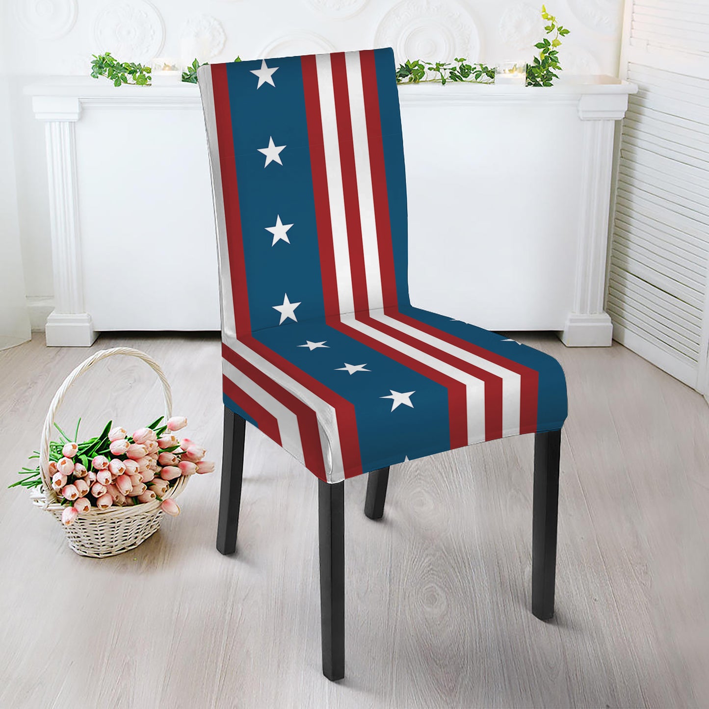 USA Independence Day Pattern Print Dining Chair Slipcover