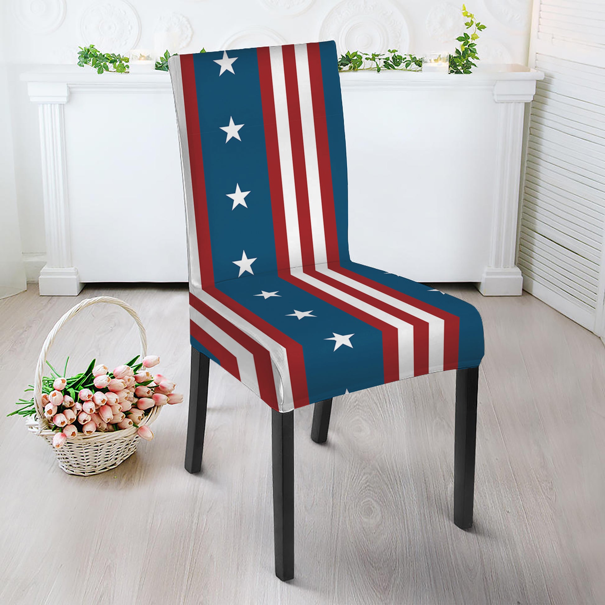 USA Independence Day Pattern Print Dining Chair Slipcover